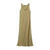 Fashion Style 2024 New Fall Women's Clothing Easy Matching Sling Green Series Elegance Minimalist Style V Neck Vest Dress