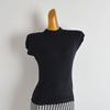 Pure Color Minimalist Half Turtleneck Pullover Flying Sleeves Knitwear Women's Summer Soft Glutinous Sleeveless T-shirt Easiest for Match Tops