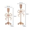BEPAN 1PC French Style Candle Holder with Bow Knot Golden Luxury Advanced Sense Romantic Photo Props Home Decoration