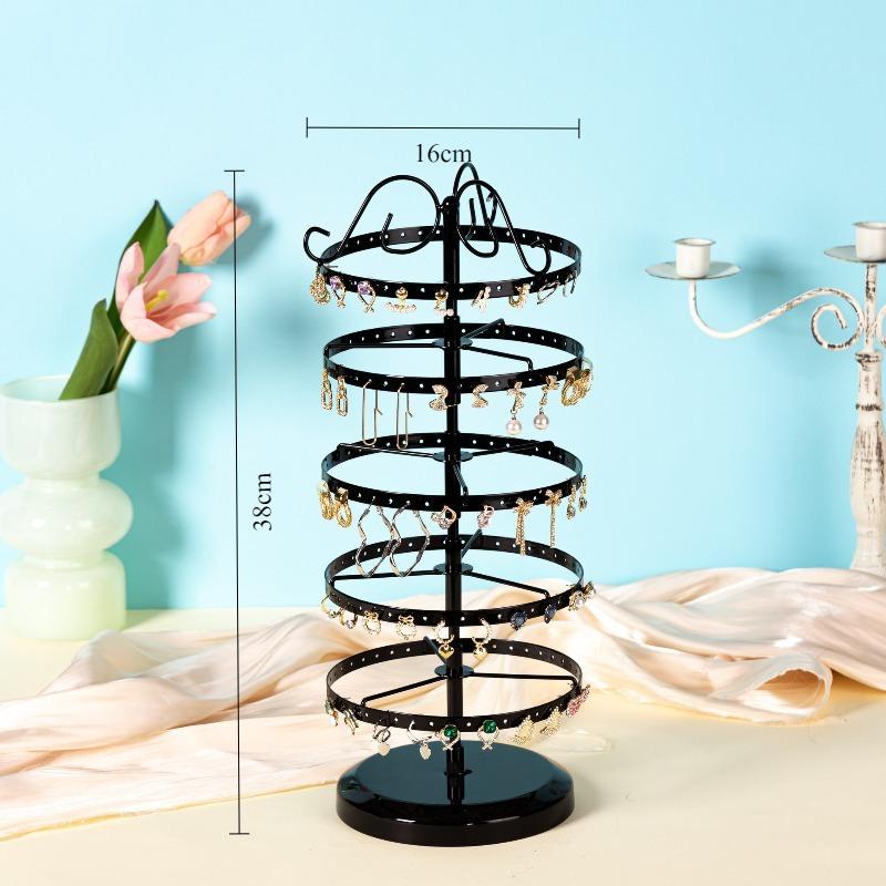 

Multilayer Jewelry Display Stand Ear Trinket Displays Rack Earrings Jeweler Rotate Showcase Holder Eardrop Jewellery Show Shelf чёрный
