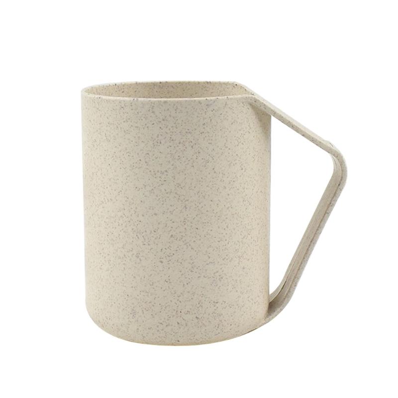F63A Wheat Straw Plastic Coffee Cups Mug with Handles Dishwasher Microwave Safe Unbreakable Lightweight Eco-friendly BPA