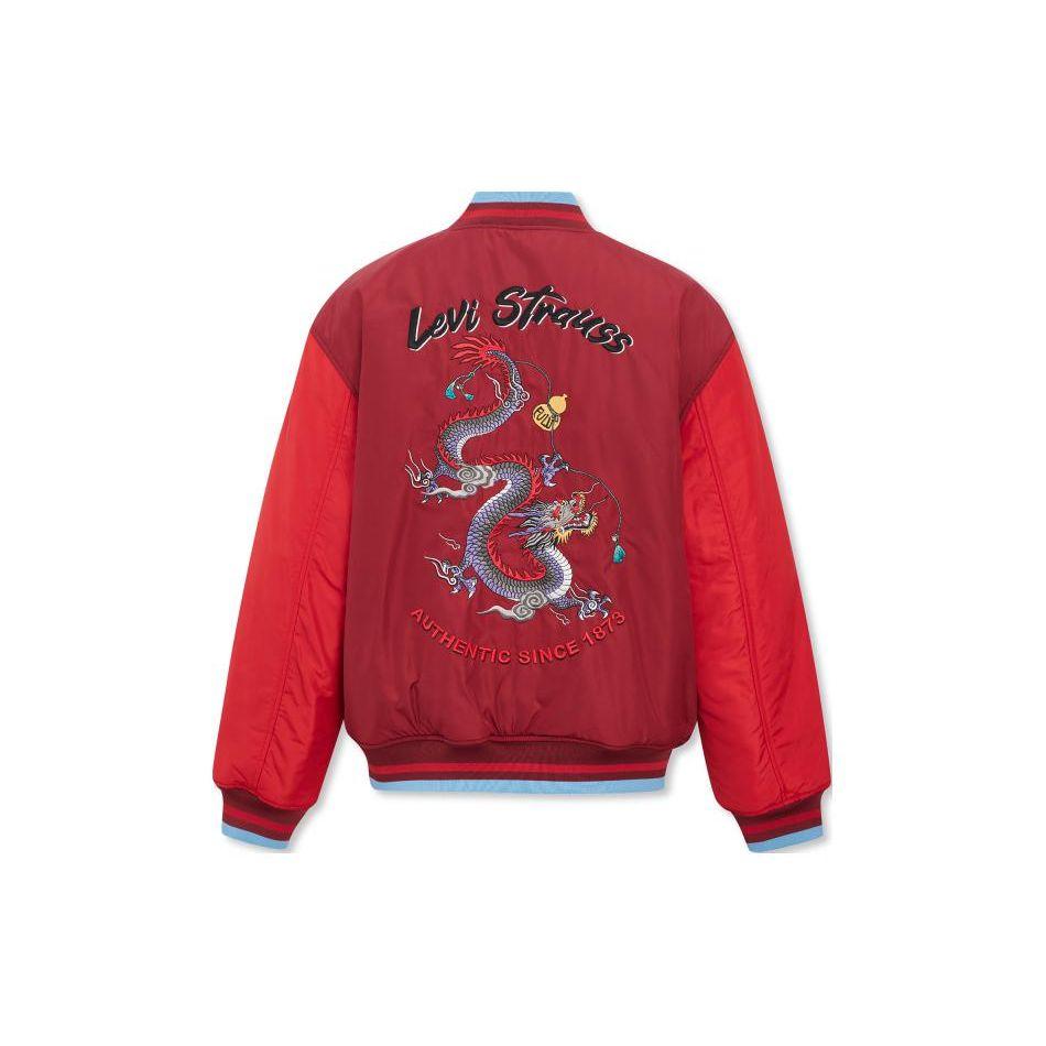 Levis Year Of The Dragon Limited Edition Reversible Two-Tone Embroidered Zip Cotton Jacket Men Jacket Black A7837-0000