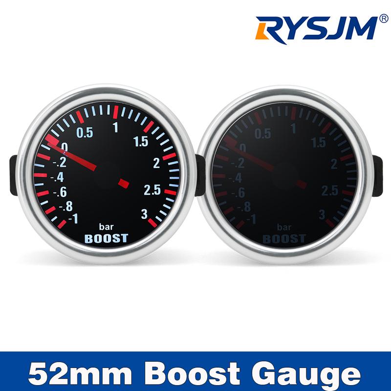 Smoke Len 2 52mm Turbo Boost Gauge -1-3 Bar Turbin Mechanical Boost Indicator Auto Boost Controller Kit for Gasolines Car 12V