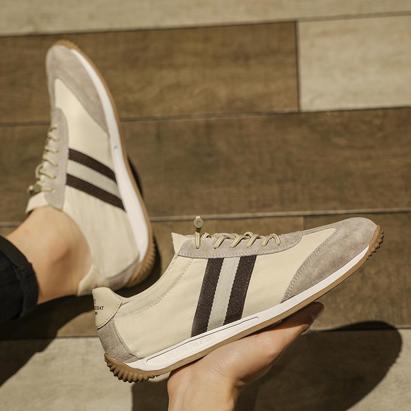 

2025 new summer men s shoes popular versatile cloth shoes sports trendy shoes casual shoes board shoes white Korean shoes men s 44 бежевый