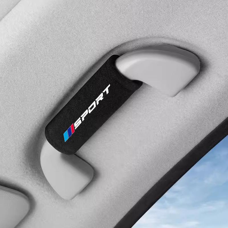 

2Pcs Car Interior Ceiling Handle Protective Cover For BMW X1 X2 X3 X4 X5 X6 X7 E28 E30 E34 E36 Suede Pull Gloves Accessories