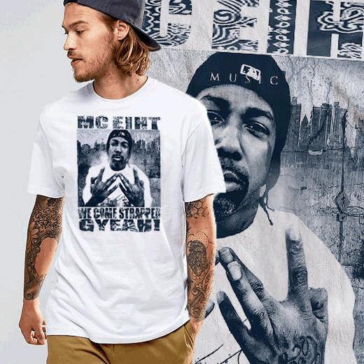 

Hip Hop t-shirt Street Hustle West coast MC 90s Gangsta rap vinyl white tee 3XL