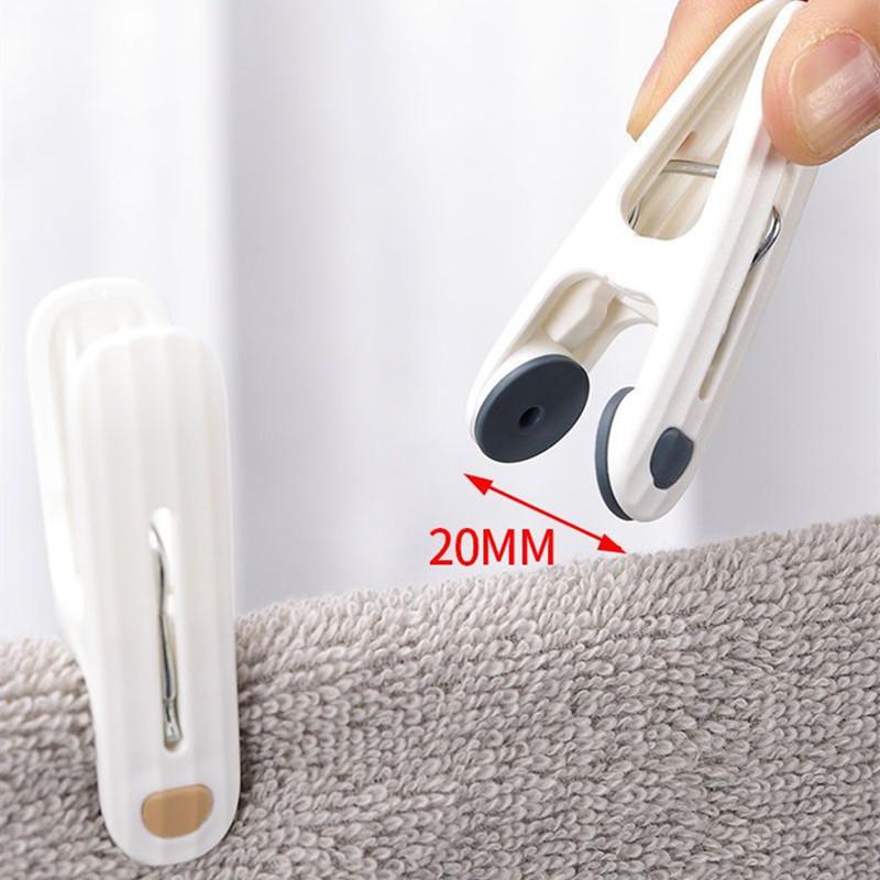 12Pcs Traceless Plastic Clothes Pegs Windproof Laundry Clothespin Clothes Pins Storage Organizer Quilt Towel Clips Anti-Slip