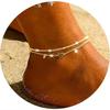 Bohemian Anklet Bracelets for Women, CZ Heart Charm Waterproof Chain, Summer Beach Barefoot Jewelry Gift for Girl