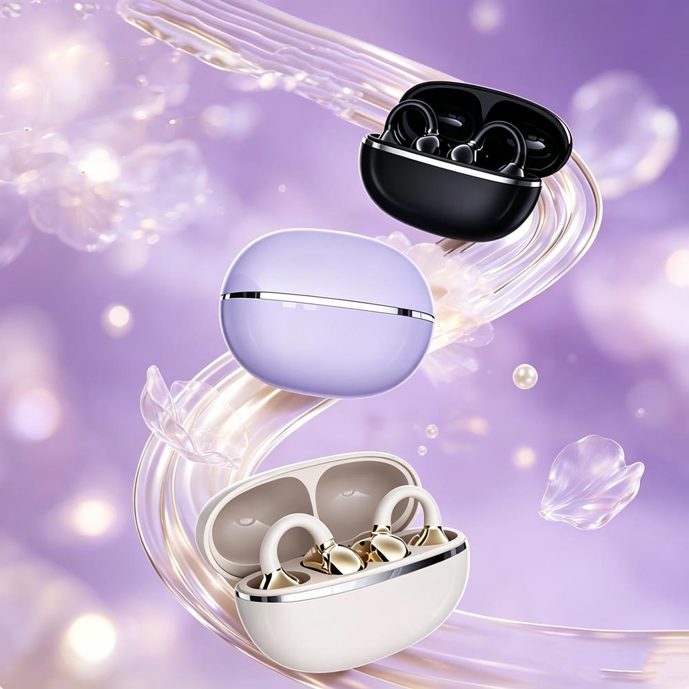 DM08 Bluetooth Headset 5.3 Wireless Bone Conduction Headphones Clip Ear Music Noise Canceling HD Call Sports Gaming Earphone