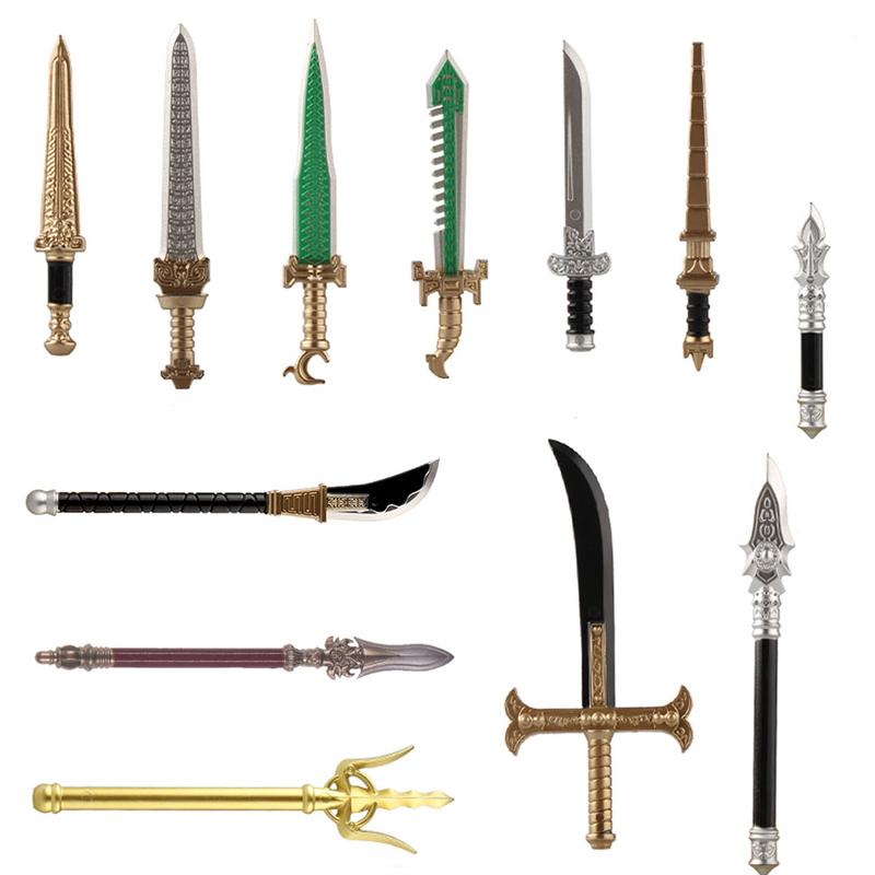 Medieval Figure Weapons Accessories Kits Building Blocks King Sword Lion King Shield Trident Battle Double-edged Axe Brick Toy