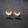 Fashionable Simple and Personalized Stainless Steel Bat Earrings