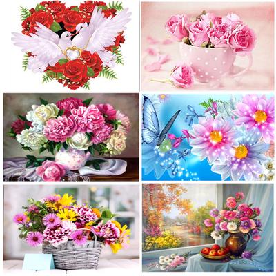 5D DIY Diamantmalerei Rose Vase Blumenkorb Diamant Mosaik Stickerei handgemachte Kreuzstich