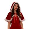 [Ymgot] Weihnachtsmann-Poncho, Weihnachtsmann-Umhang, Weihnachts-Cosplay-Umhang, Rot/Grün (rot)
