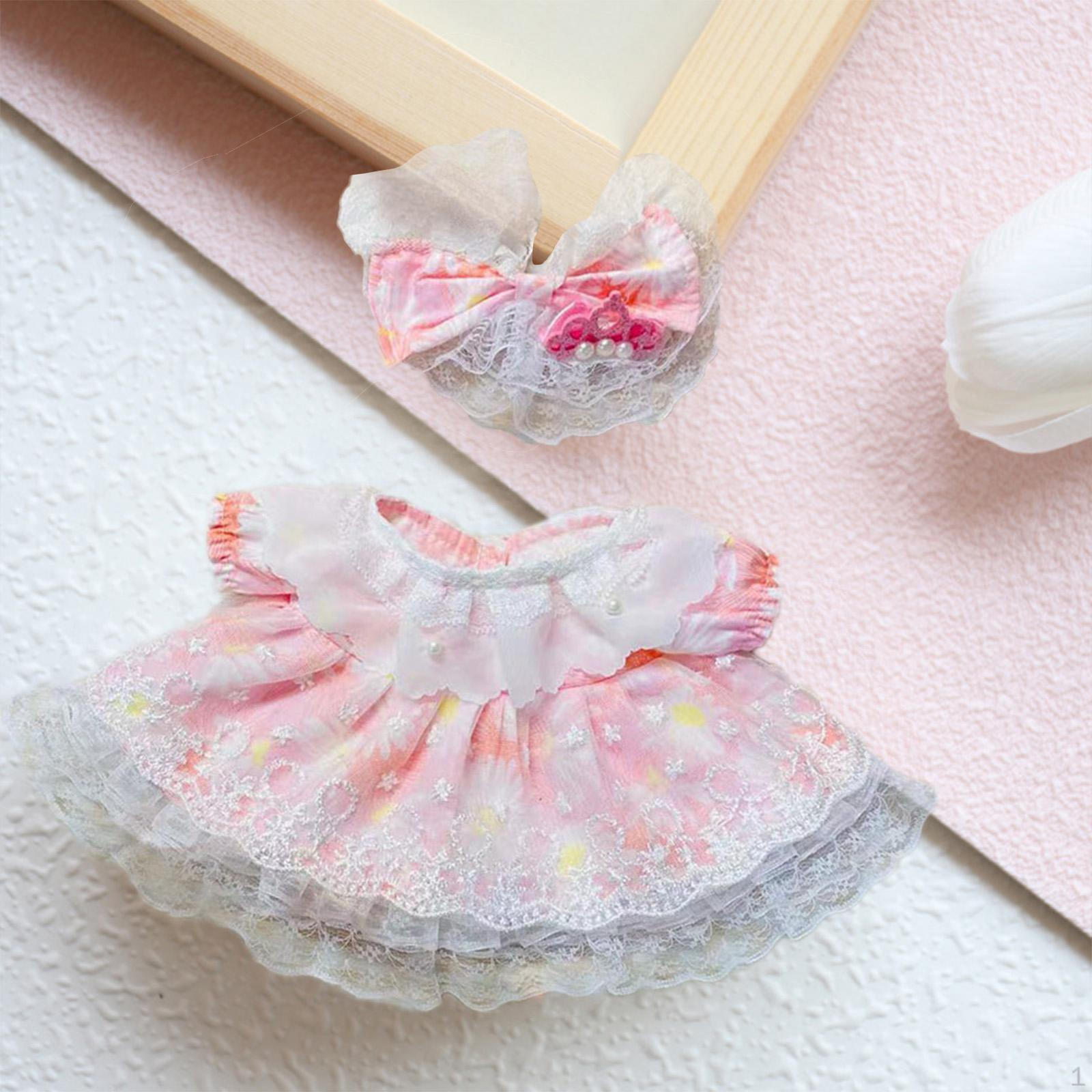 

2 Pieces Plush Doll Sleeveless Dress Costumes Educational Coordination Clothes Make Your Own розовый