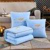 Dual-Use Embroidered Pillow Blanket: Office Nap & Car Cushion Combo