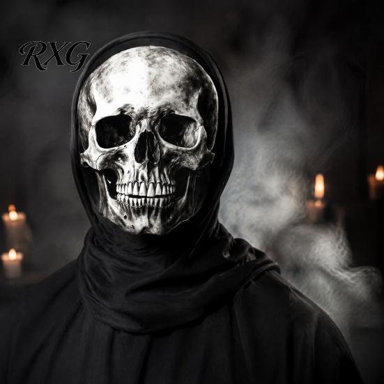 Elastic Dustproof Sports Hood Skull Print Halloween Balaclava, Breathable Mesh Full Face Mask with Impactful Visual Cosplay Gear 3D Print, UV