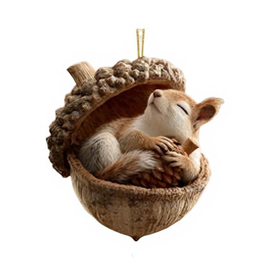 

Cozy Forest Acorn Ornaments 2D Acrylic Animal Hanging Decor for Christmas Tree Woodland Theme Party Home Decoration E