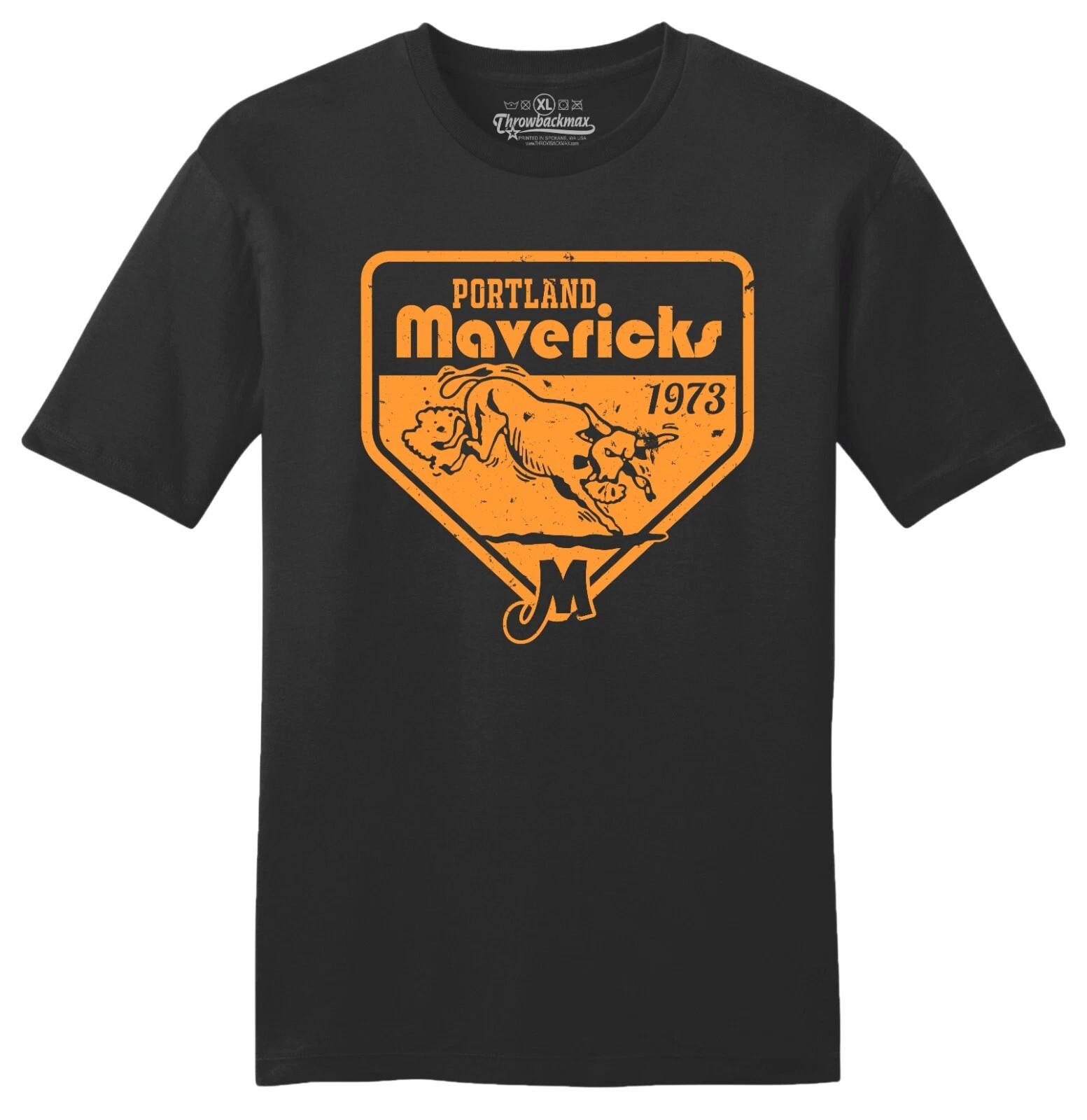 Portland Mavericks  Logo  1973 Baseball TRI-BLEND Tee Shirt - Trailblazers 4XL