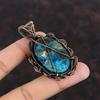 Azurite Malachite Pendant Copper Wire Wrapped Jewelry Gemstone Copper Pendant Handmade Jewelry Wire Wrapped Pendant Anniversary Gift For Mom