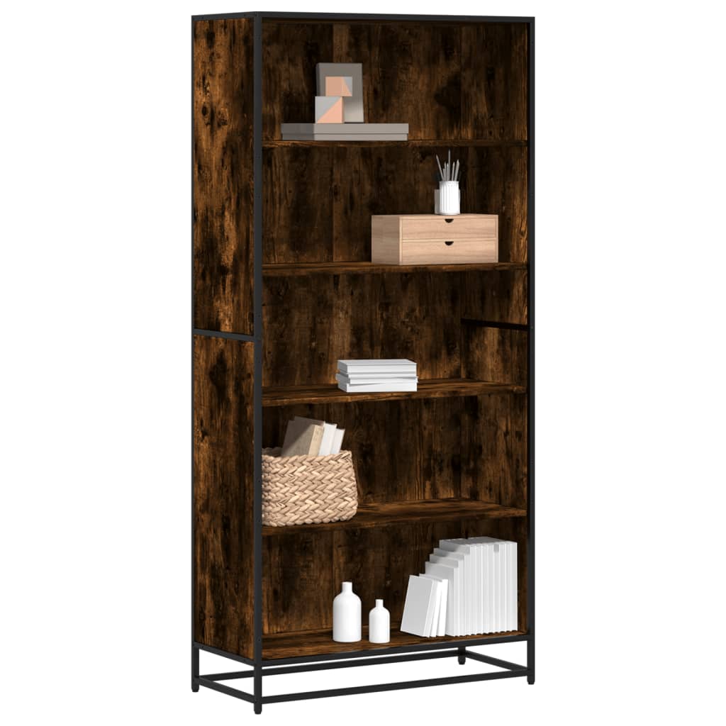 Bookshelf Smoked Oak 80.5 X 35 X 170.5 Cm Engineered Wood