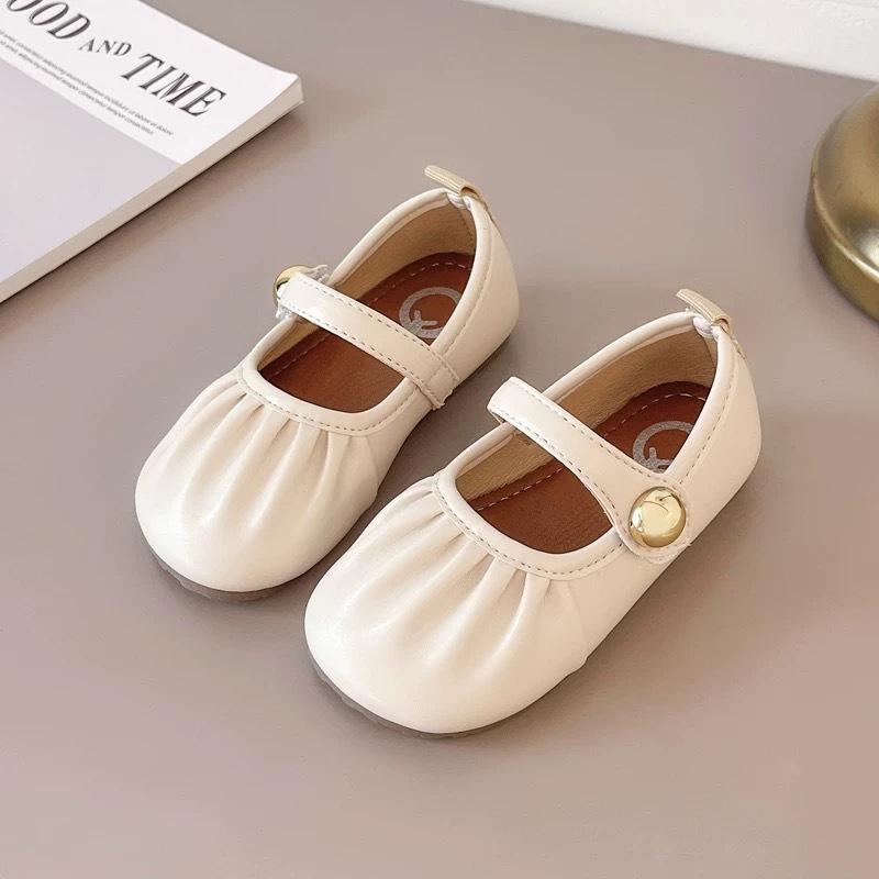Girls shoes children's princess leather shoes 2025 new spring and autumn small fragrant wind little girl soft sole baby bean single shoes