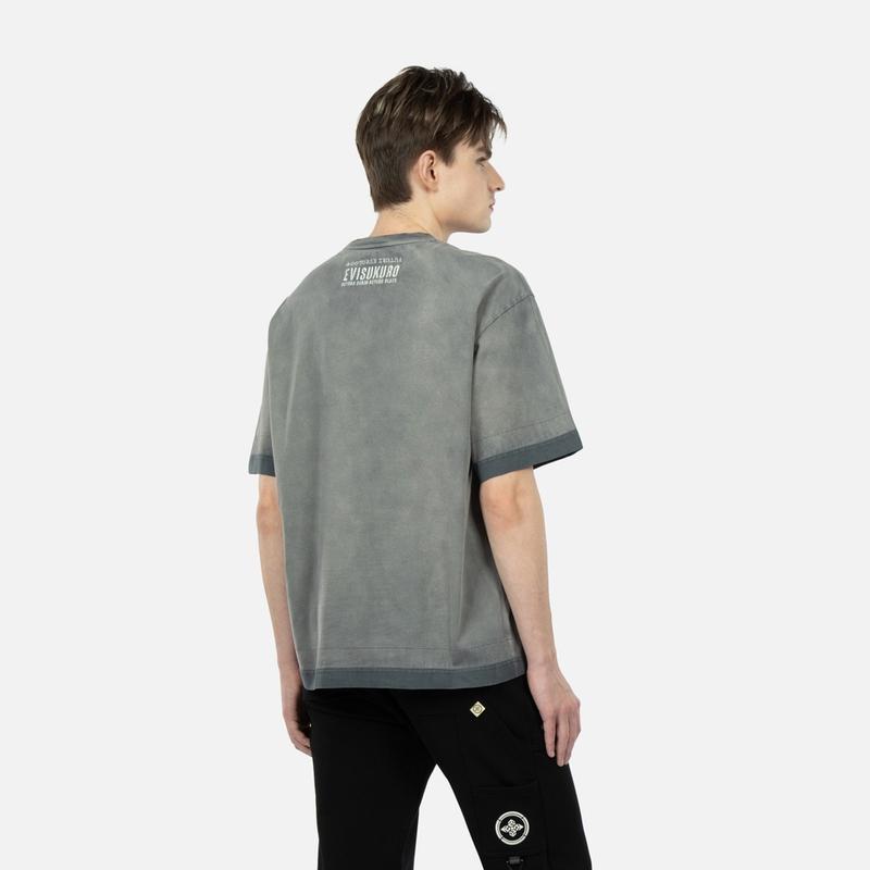 Evisu T-Shirts Unisex Crew Neck Moderate 2ESGNM3TS615RXCT