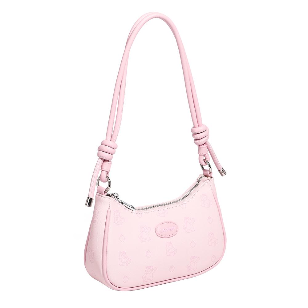 New Disney Strawberry Bear Series PU Shoulder Bag Regular Women's White/Pink BMK-71537W