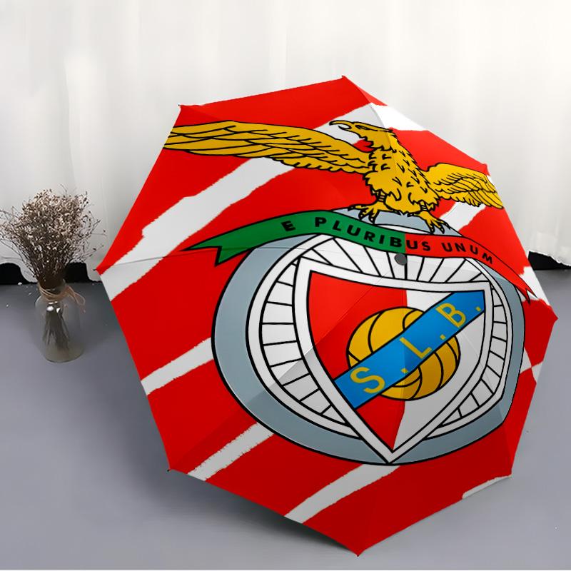 1pc B-Benfica Umbrella, Sun Protection, And UV Shielding. It Has Eight Sturdy Ribs for Outdoor Use And Perfect As a Holiday Gift