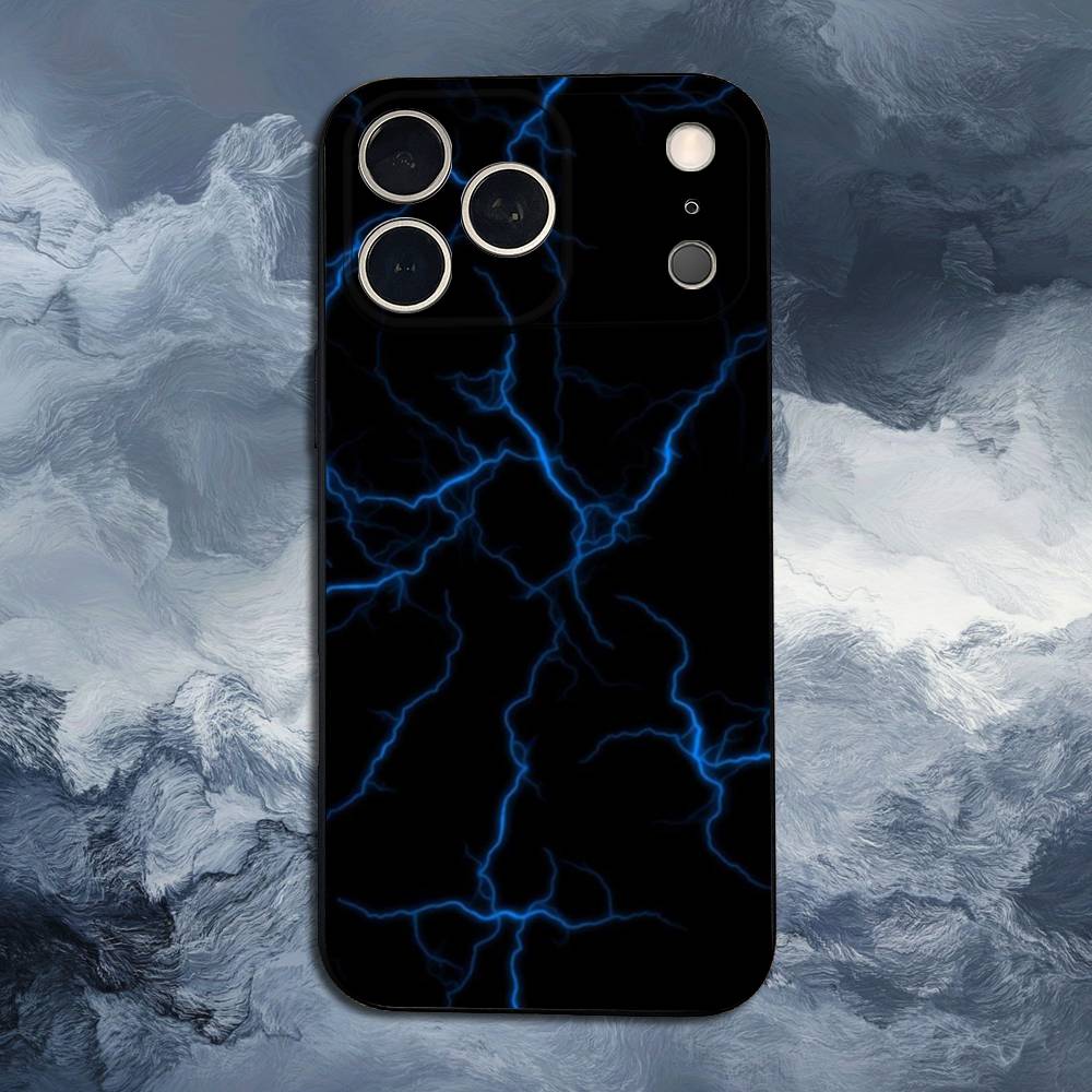 T-Thunderbolt L-Lightning For iPhone 13,17,11,12,16,14,15,Plus,Pro Max,XS,X,XR,SE,Mini,8,7,Soft Silicone Black Phone Case