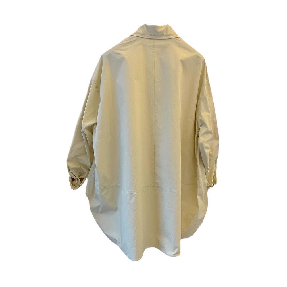 Women's Autumn Long Sleeve Loose Fit Pointed Collar Shirt Top