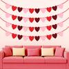 DIY Pre-Assembled Red Heart Felt Garland - Hanging Decoration for Valentine's Day, Birthday Party Supplies
