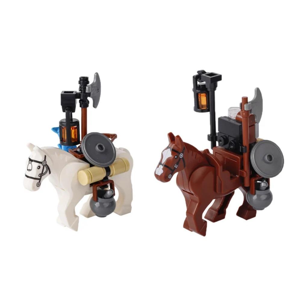 MOC Animal Building Block Accessories Set Crow Parrot Peacock Eagle Flamingo Transport Horse Ox Cart Gift Brick Model Toy K001