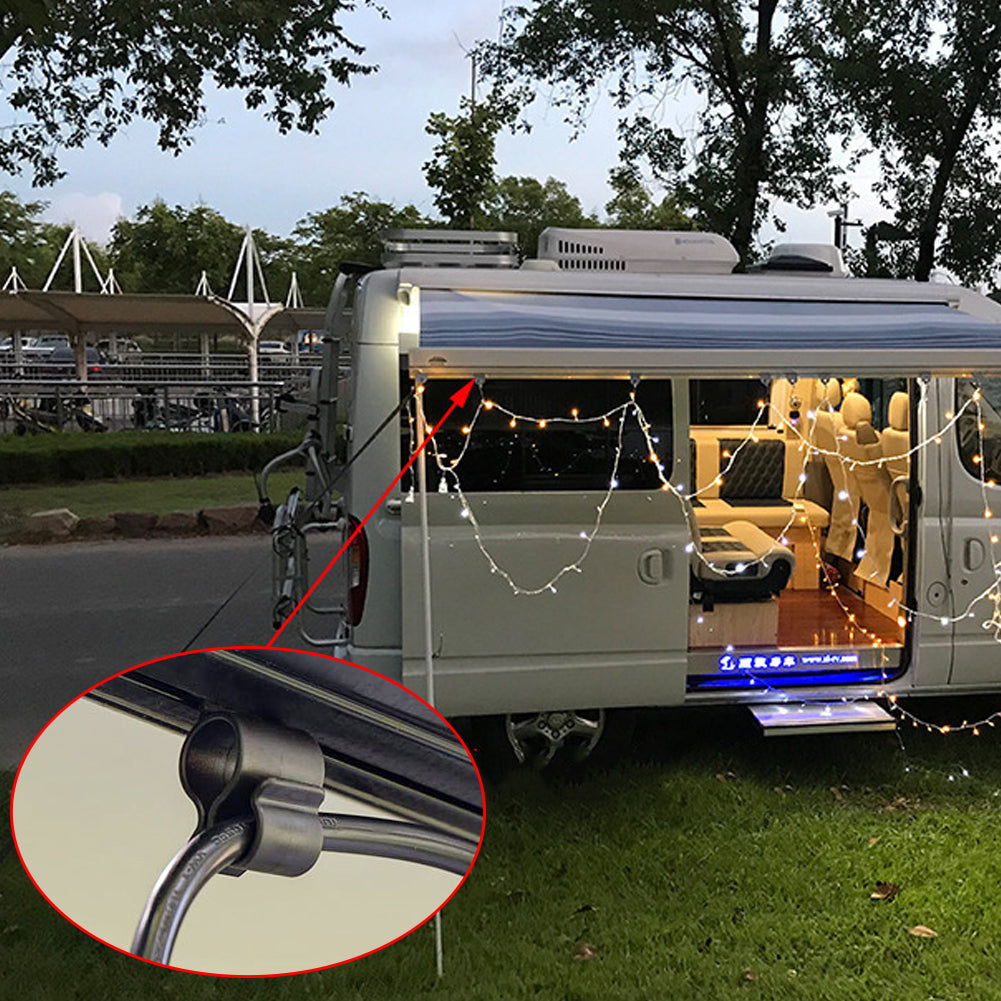 10 Stück Camping Markisenhaken Clips Caravan Camper Lichterketten Seilklemme Zelthaken Mehrzweck-RV Reisen Zelt Clip Lichtaufhänger