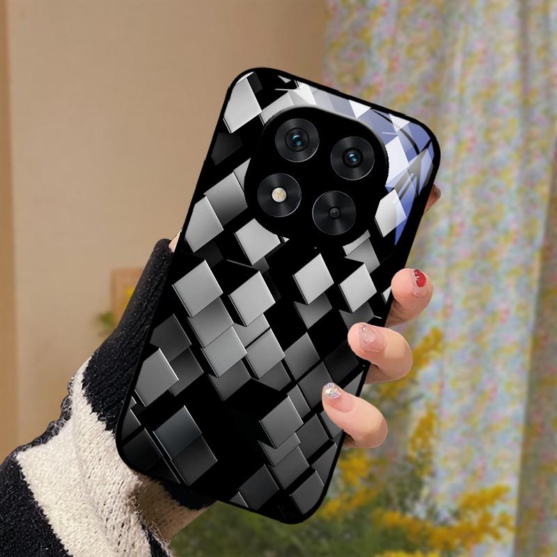 Pro Poco X5 / X6 / X7 Pouzdro Tvrdý PC Tvrzené Sklo Kryt Telefonu Pro Xiaomi Poco X7 Pro 5G Módní Luxusní Skleněné Ochranné Skořápky