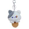 Porte-clés Pendentif Chat en Peluche Squeaker Intégré Mignon Corps Gros Chaton Animé Peluches Décoratif Doux Animal en Peluche Poupée Jouet Charmes Sac à Dos