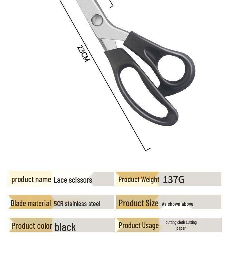Spitze Overlock Nähschere ohne Nähen: Große Welle Edelstahl Schneiderschere für Kanten