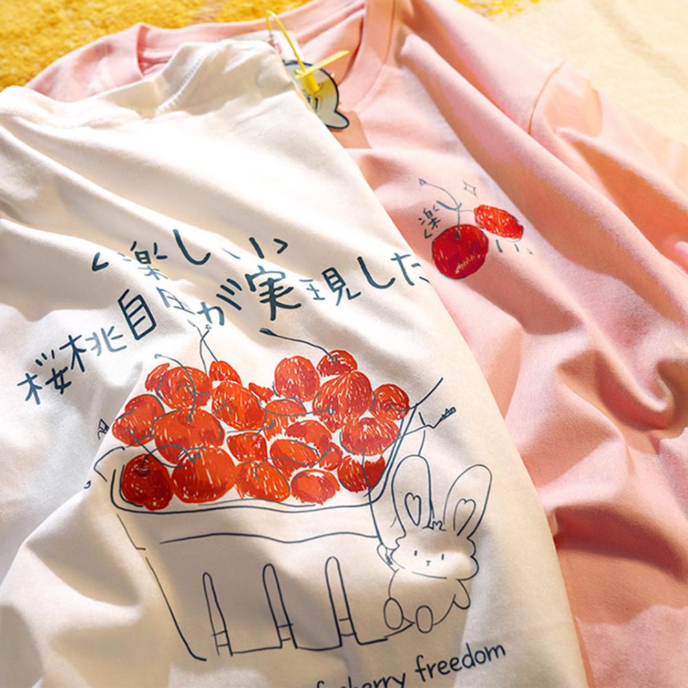 Japanese American Retro Trendy t-shirt women's Short Sleeved Bf Loose Oversize Pure Cotton t-shirt Couple Top Summer Street Tee