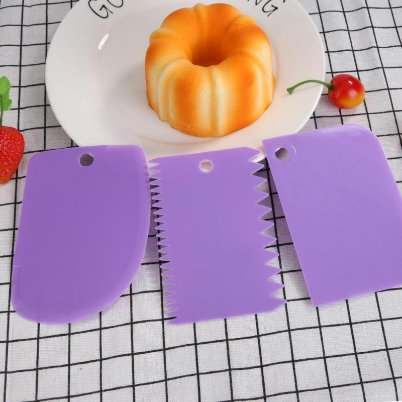 3 buc/set cuțit de aluat din plastic copt patiserie instrumente glazură fondant răzuitor decorare spatule simple netede tăietoare tort instrument