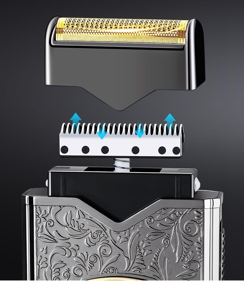 Retro Men's Electric Razor: New Model, Stainless Steel, Floating Blades, Water Washable