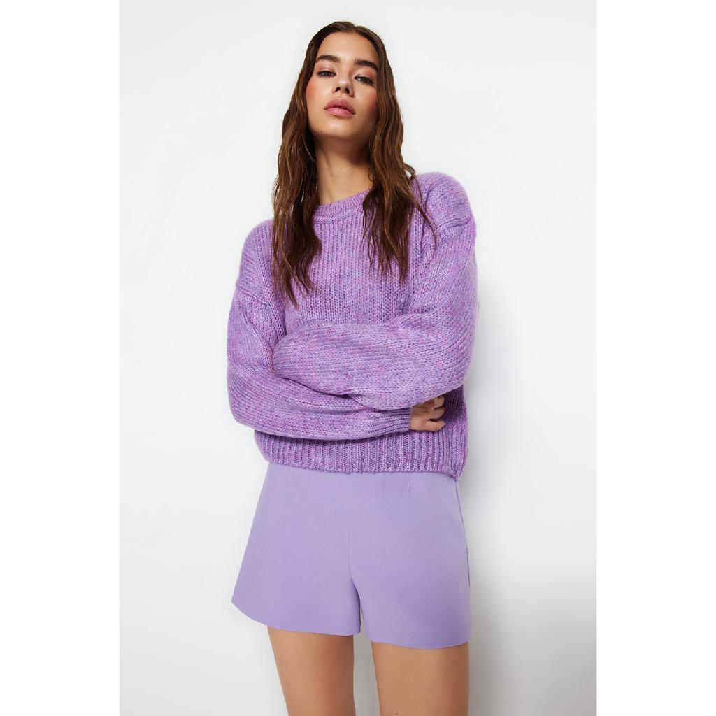 Ecru Wide Fit Weicher, strukturierter Basic-Strickpullover Twoaw23kz00185