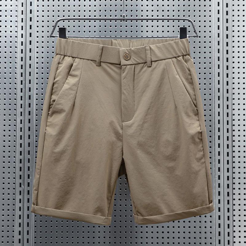 Simple and Versatile Thin Casual Shorts Men's Trendy Trousers Cropped Pants Summer New Men's Straight Mid-trousers