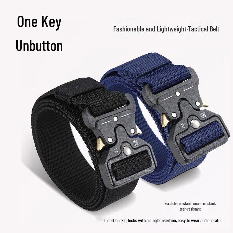 

Men s Cobra Tactical Nylon Belt with Outdoor Canvas Hook Buckle High-Elastic 130CM x 3.8CM