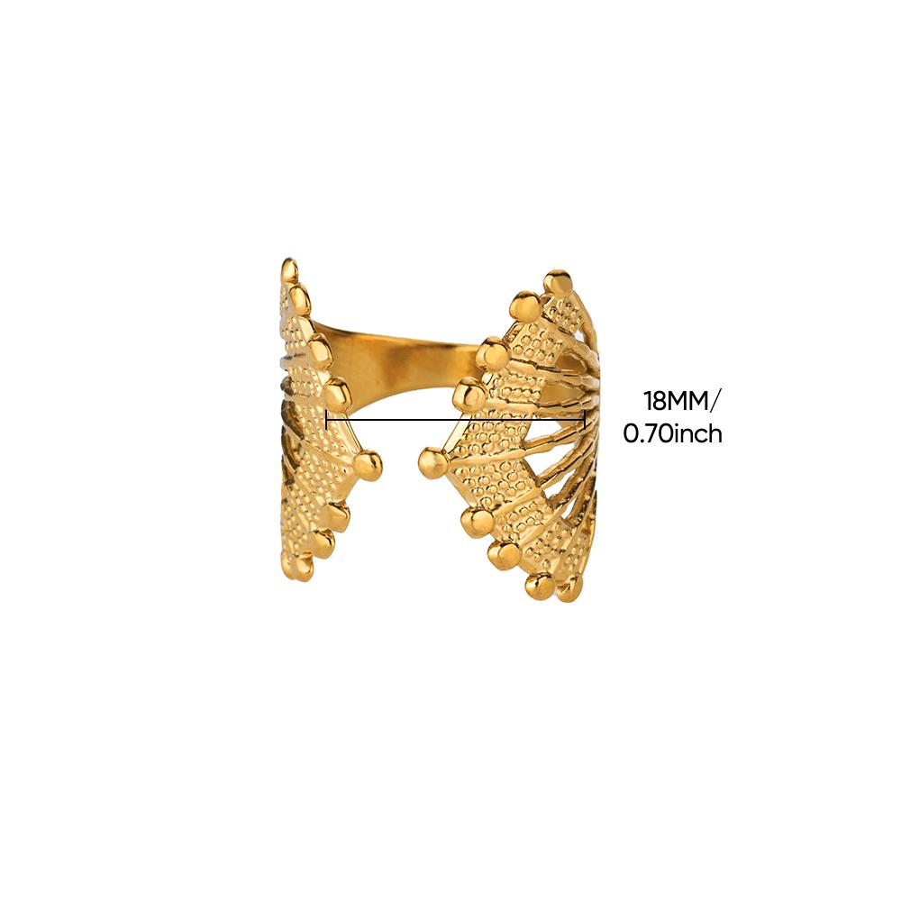 

Винтажные геометрические кольца-обнимашки для женщин из нержавеющей стали золотого цвета, регулируемое кольцо, эстетичное, свадебное, модное, водонепроницаемое, с цирконом