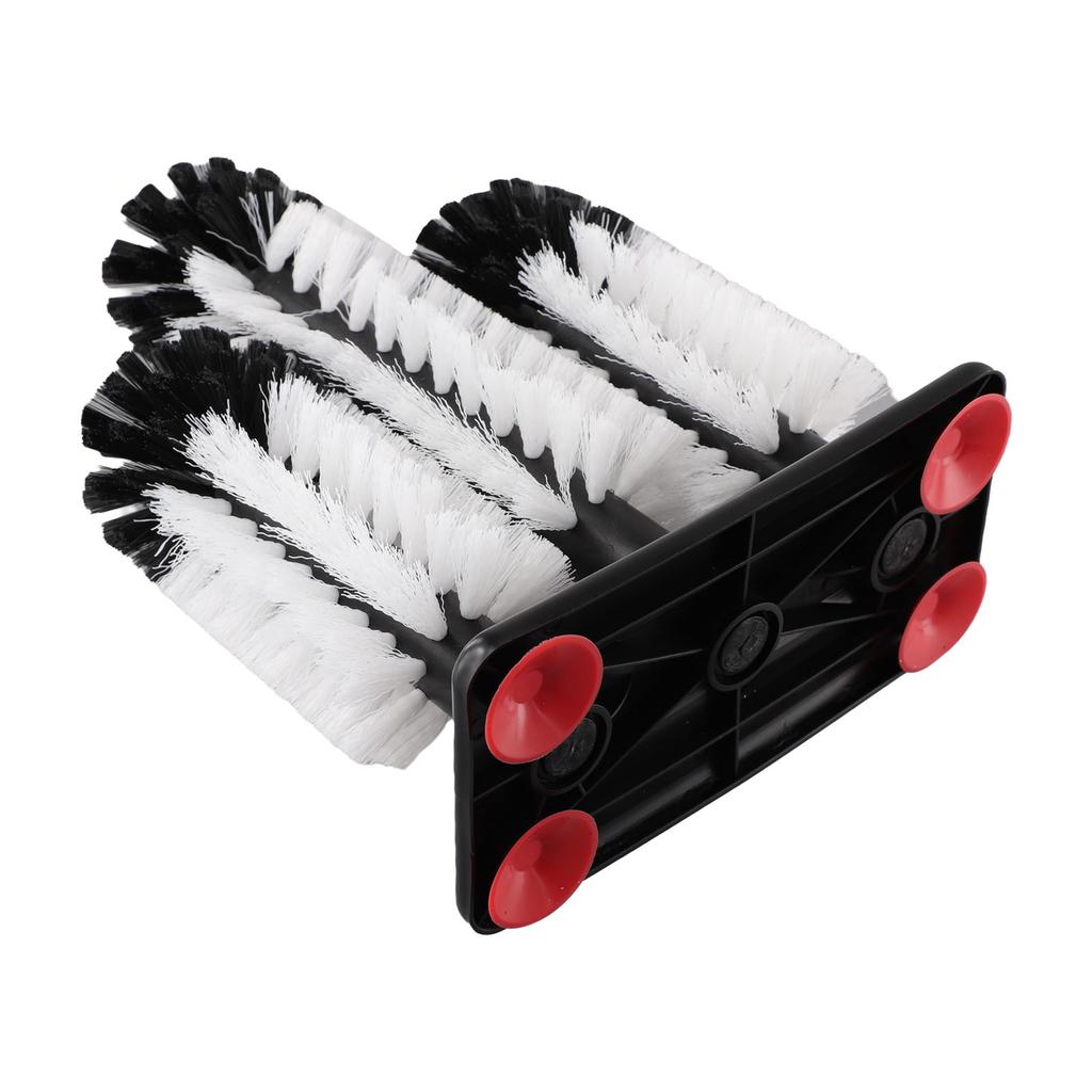 Bar Glass Cleaner with Suction Base and Three Brush Heads for Sink Glass Cup Washer for Coffee Mugs and Vases Cleaning