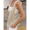 Handmade Stone Crochet Shoulder Bag Luxury Hollow Woven Handbags and Purses Rope Knitting Shopper Tote Designer Bags for Women