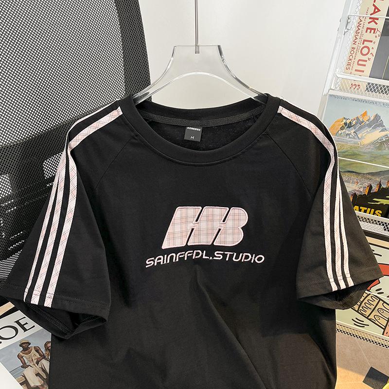 Fashion Brand Men's Letter Print Short-Sleeve T Men's Summer T-shirt ins Fashion Brand Loose Casual Top