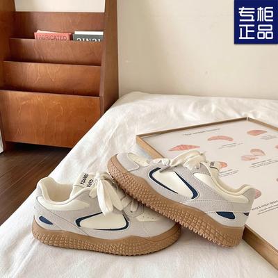 Zapatos de plataforma gruesa de estilo retro popular nuevo 2024 zapatos blancos coreanos de mujer versátiles nicho zapatos deportivos simples