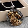 Men's Retro Stainless Steel Celtic Wolf Pendant Necklace