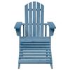 VidaXL Adirondack Chair with Footstool Blue Solid Fir Wood, Garden Chair, Outdoor Seating, Outdoor Chair, Seat 4007242