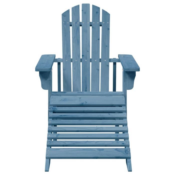VidaXL Adirondack Chair with Footstool Blue Solid Fir Wood, Garden Chair, Outdoor Seating, Outdoor Chair, Seat 4007242